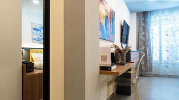 In-room safe, laptop workspace, blackout curtains, free WiFi