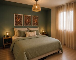 Tabla de planchar con plancha, cuna de viaje, wifi gratis y ropa de cama