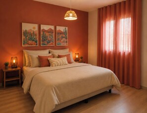 Tabla de planchar con plancha, cuna de viaje, wifi gratis y ropa de cama