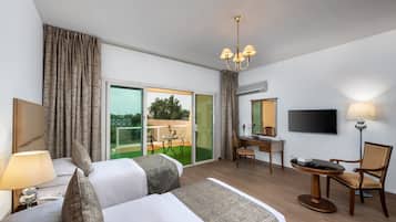 Twin Room, Balcony, Garden View | Desk, laptop workspace, free WiFi, bed sheets