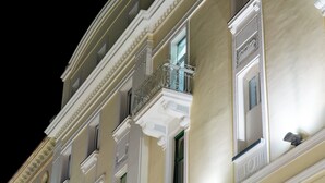 A multi-story building with classical architectural details, including ornate balconies and decorative moldings. - 103 luxury room in the heart of Split with roof terrace (Split)