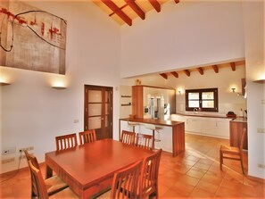 Dining - Finca Son Blavet Dos-Can Angel II with Tramuntana View, 7x14m Private Pool, heatable Jacuzzi, Wi-Fi (Manacor)