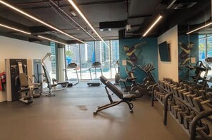 Lägenhet City - 1 sovrum - kök - utsikt mot marinan | Fitnesscenter