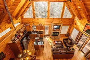 Fireplace - White Tail Hollow, Smoky Mt Cabin with Hot Tub! (Bryson City)