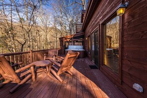 Terrace/patio - White Tail Hollow, Smoky Mt Cabin with Hot Tub! (Bryson City)