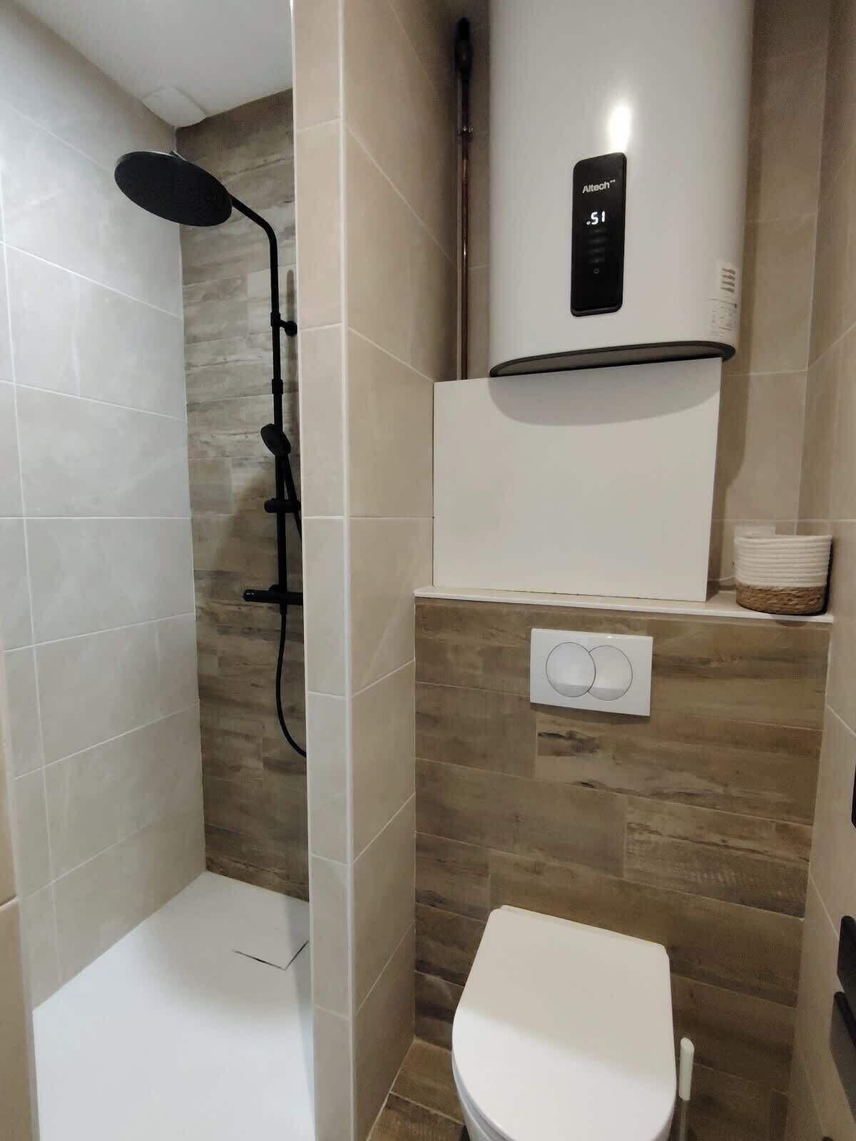 Shower, hair dryer