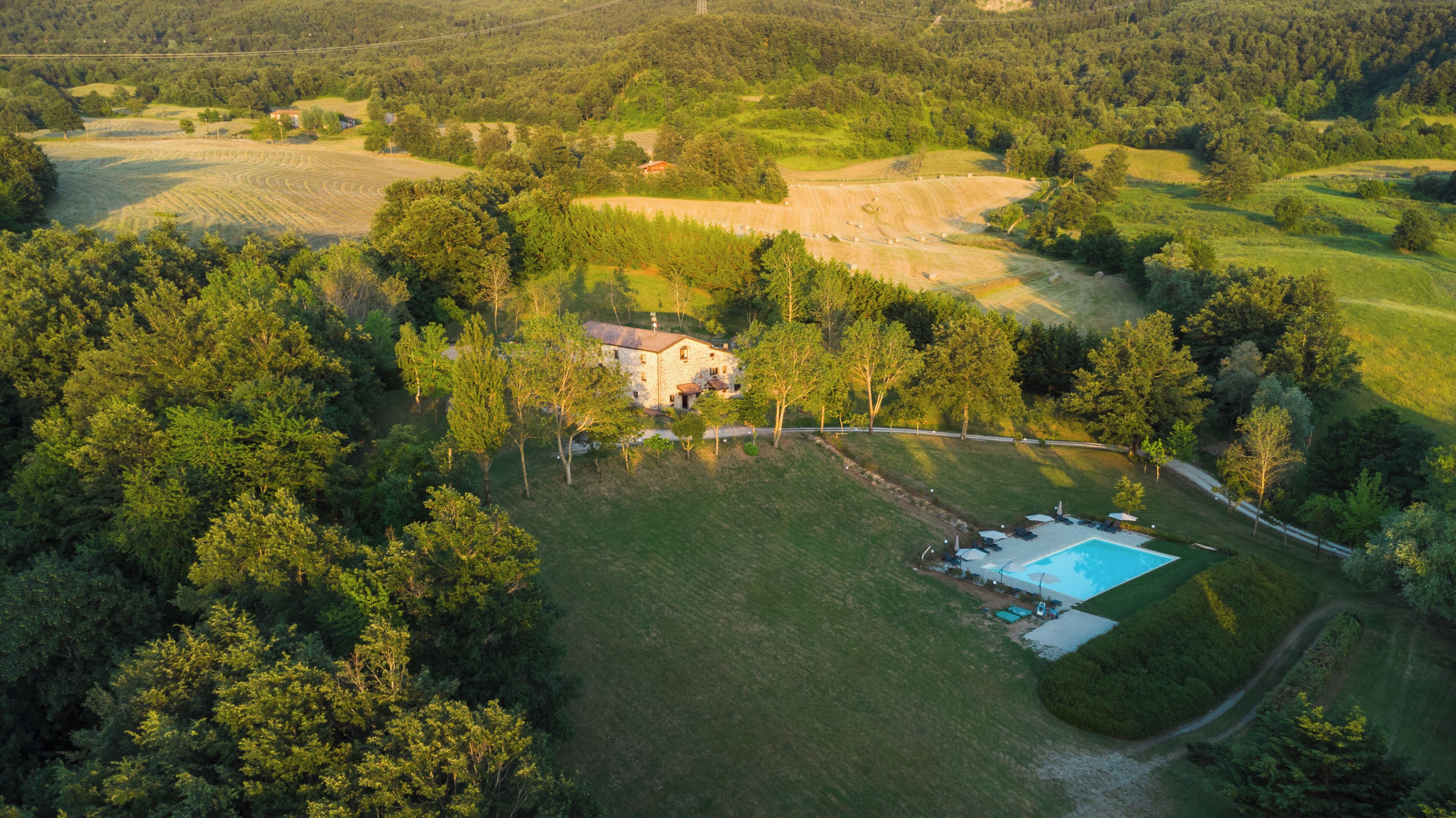 Vue sur la campagne depuis l’hébergement