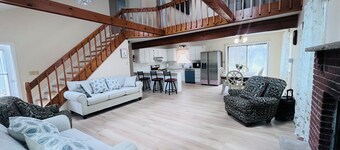 Family Escape with Loft and Fireplace.