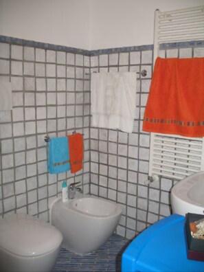 Een douche, een haardroger, handdoeken