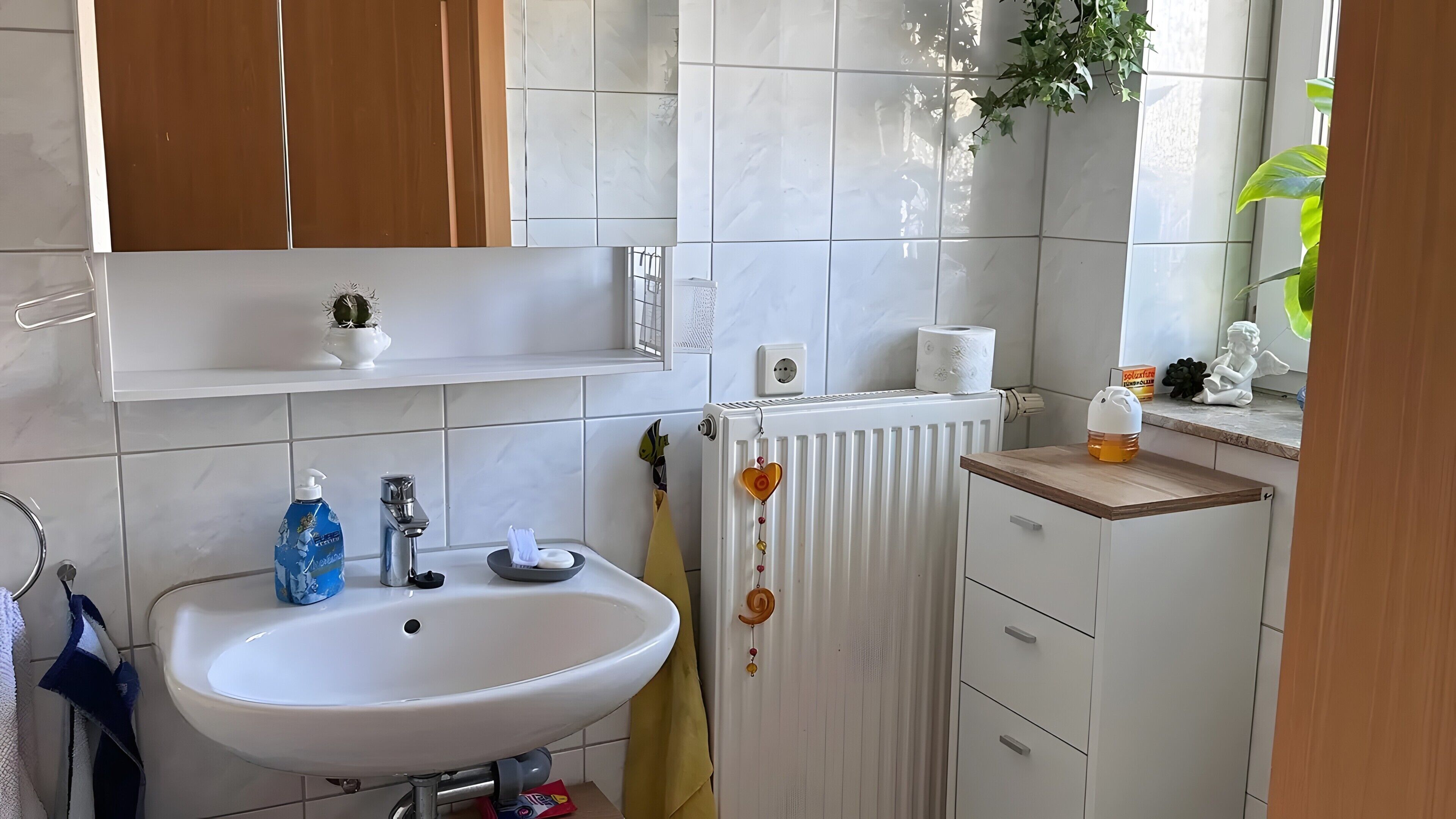 Een douche, handdoeken