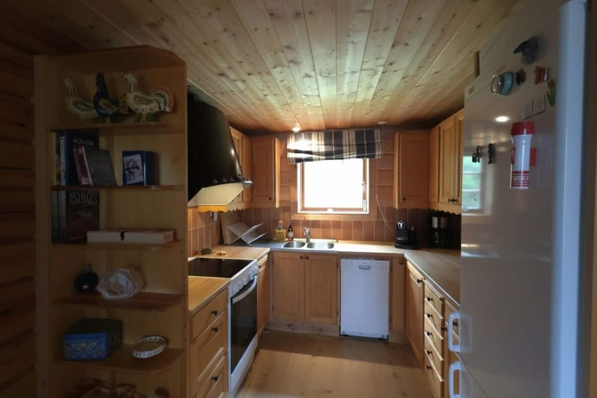 Chalet rustique Confort, vue sur la montagne | Cuisine privée | Réfrigérateur grande capacité avec congélateur, four à micro-ondes