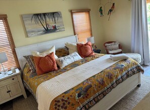 4 habitaciones, tabla de planchar con plancha, internet y ropa de cama 