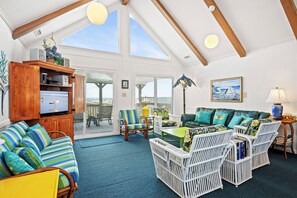 Smart TV, DVD player - Oceanfront 4BR Cottage with Expansive Ocean Views & Easy Beach Access (Emerald Isle)