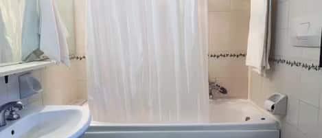 Shower, jetted bath, hair dryer, bidet