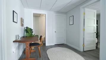 Iron/ironing board, travel crib, WiFi, bed sheets