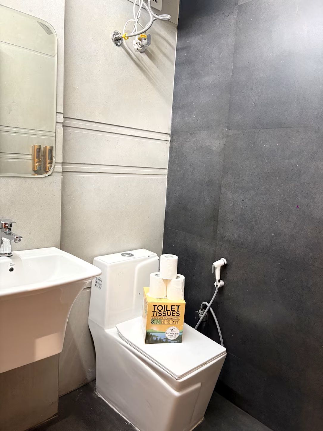 Haartrockner, Seife, Toilettenpapier