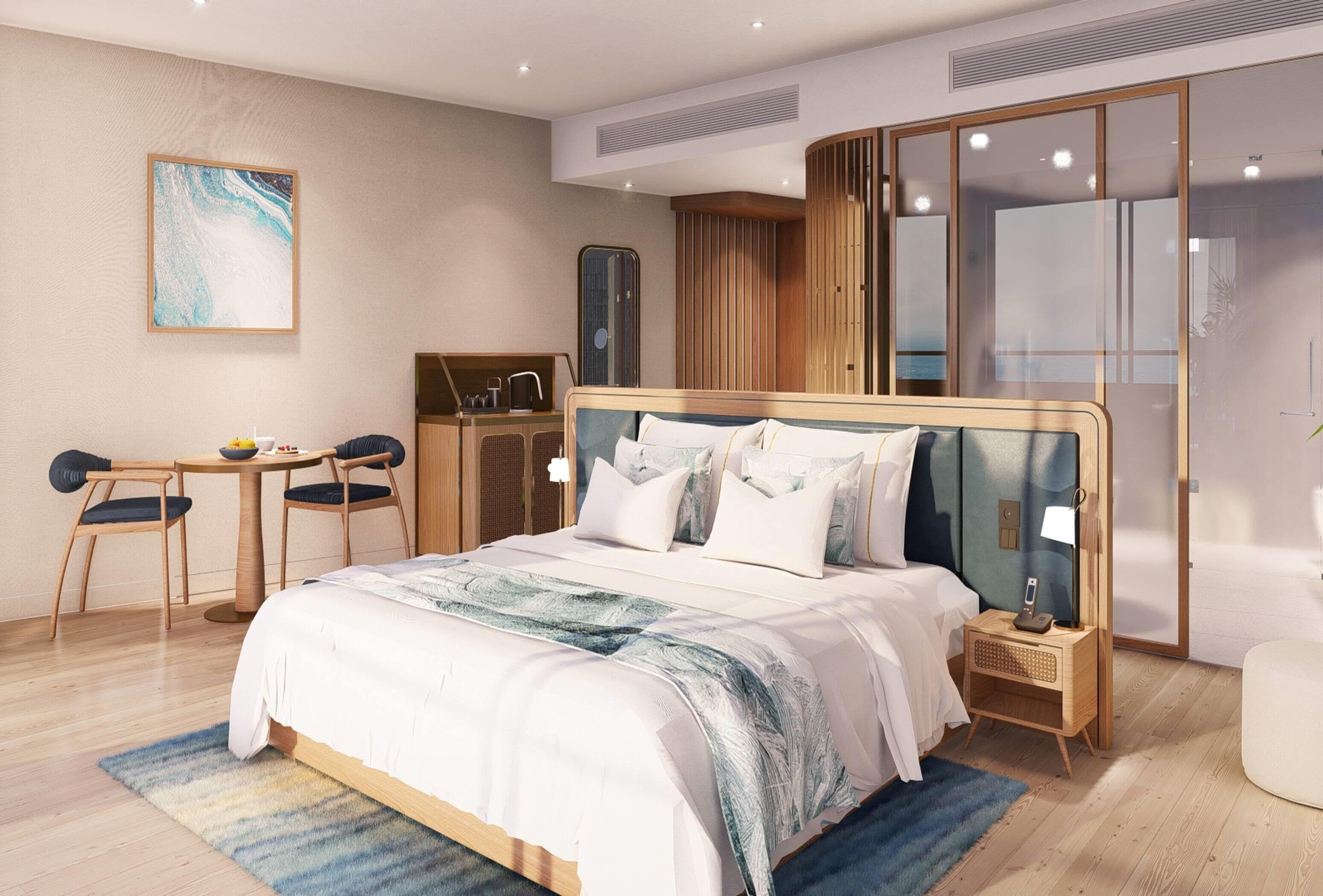 Junior Suite, 1 King Bed, Sea View | Premium bedding, free minibar, in-room safe, desk