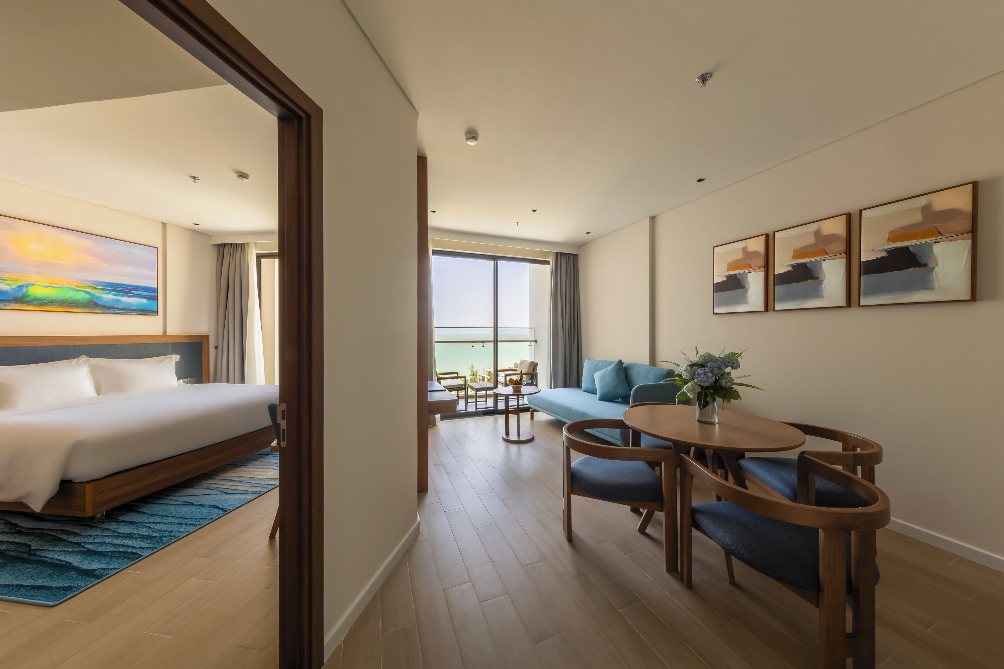 Family Suite, Multiple Beds, Sea View | Premium bedding, free minibar, in-room safe, desk