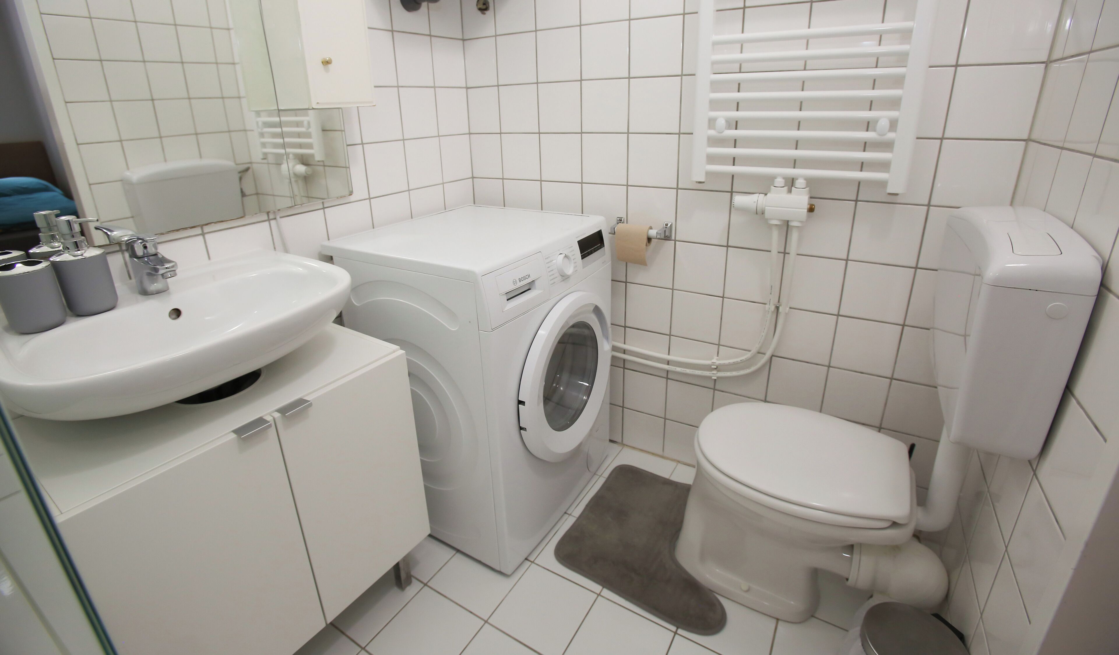 Haartrockner, Handtücher, Seife, Shampoo