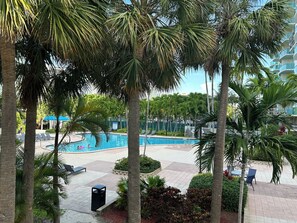 Outdoor pool, a heated pool - Stylish beachside 1-bedroom apartment in Sunny Isles Beach (Sunny Isles Beach)
