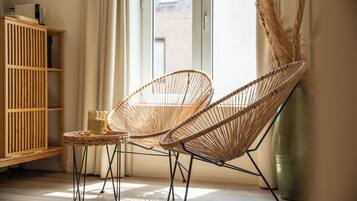 Deluxe tweepersoonskamer, uitzicht op de stad | Interieur