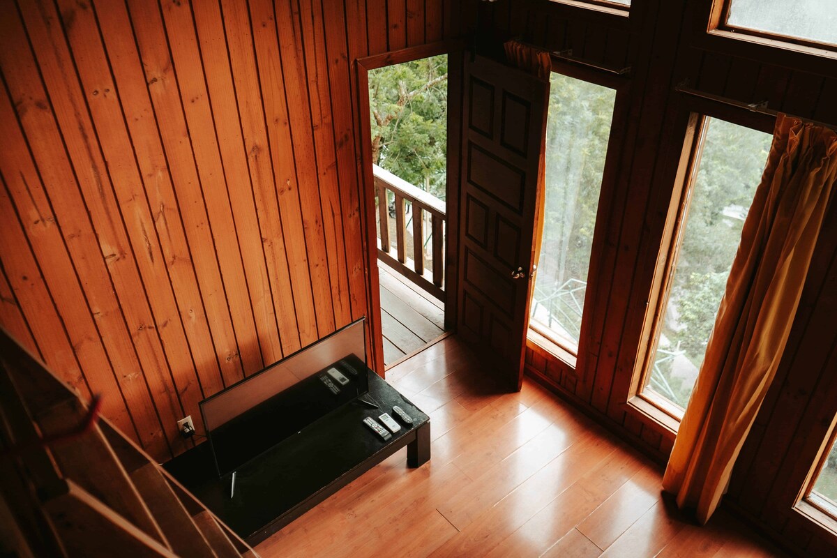 Traditional Cabin, 1 Bedroom, Balcony, Mountain View | Living area | 42-inch Smart TV with satellite channels