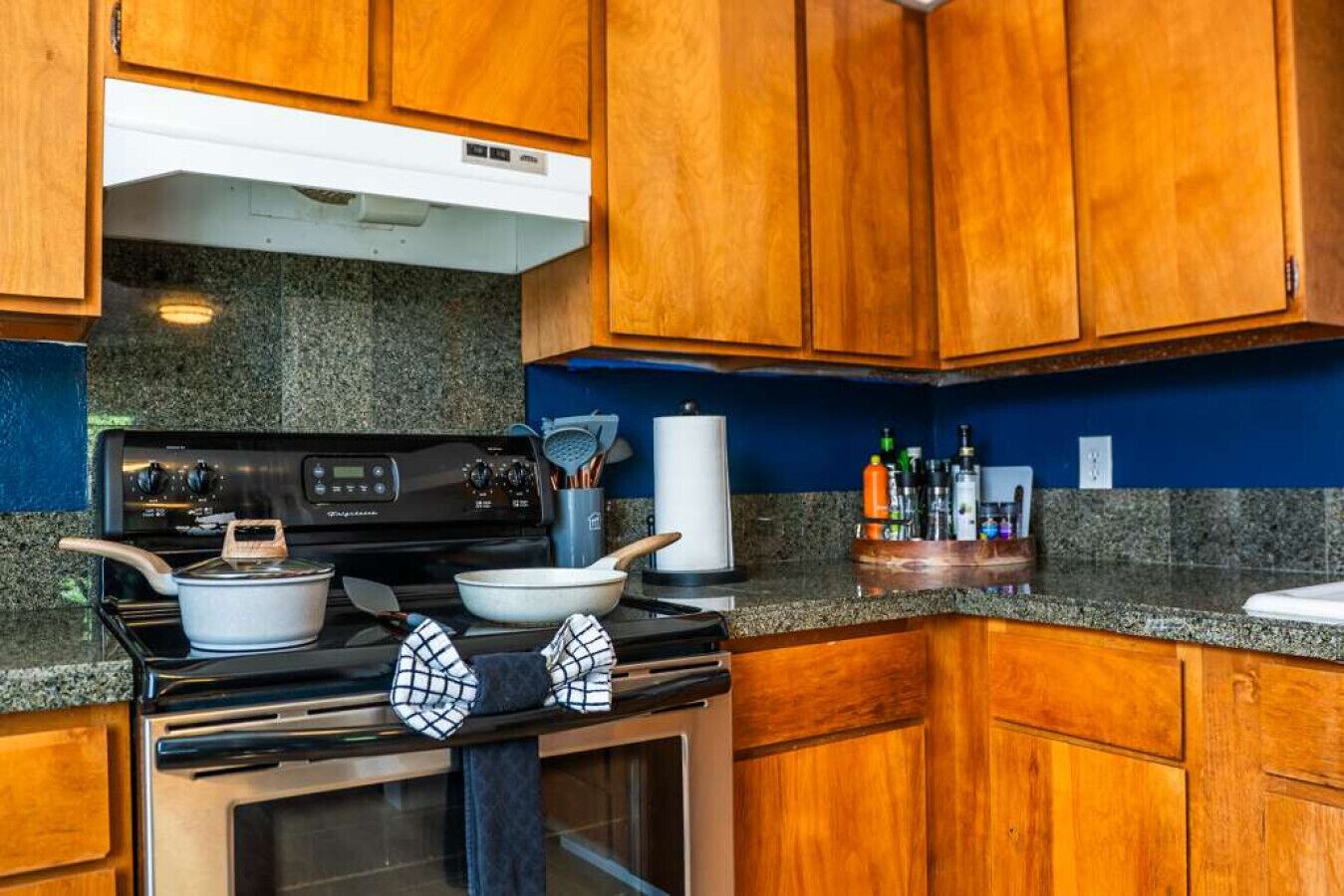 Fridge, microwave, stovetop, dishwasher