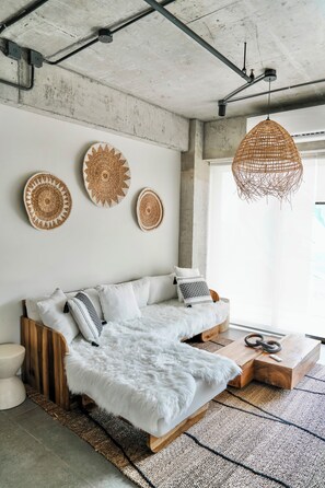 Living area - Peace Love & Bitcoin - 2BR with Surf Views (El Zonte)