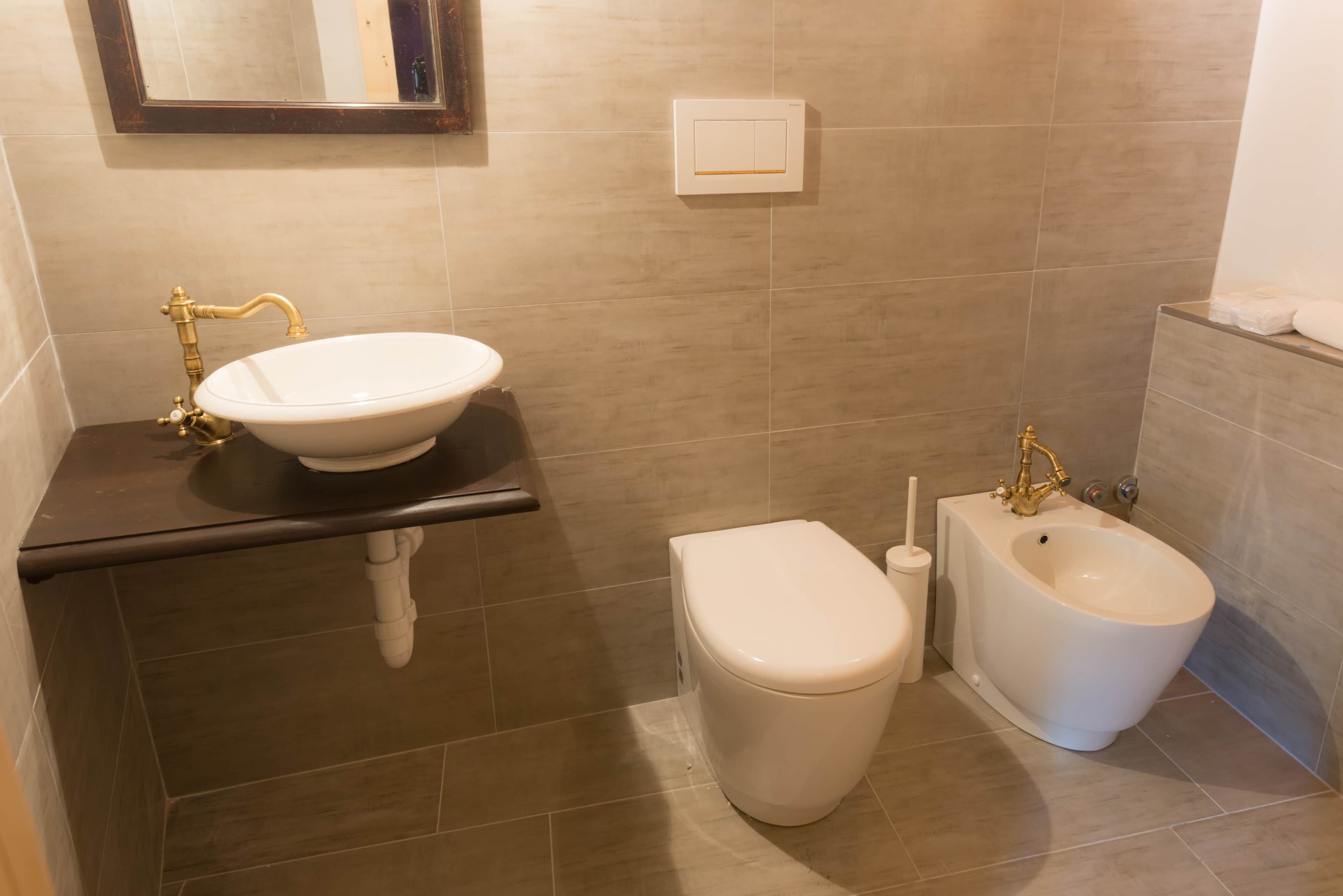 Haartrockner, Bidet, Handtücher, Seife