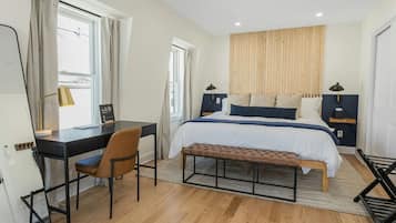 Desk, iron/ironing board, WiFi, bed sheets