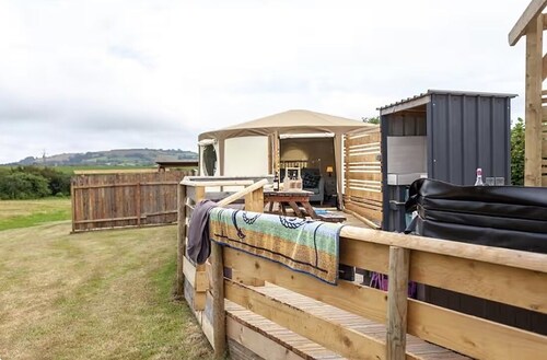 Yurt 3 with Private hot tub and bathroom