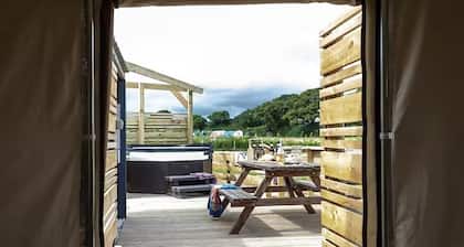 Yurt 3 with Private hot tub and bathroom