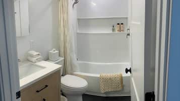 Ducha, secador de pelo y champú