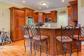 House, Multiple Beds, Patio (Edelweiss) | Private kitchen - Edelweiss - Lakefront Home With View, Private Dock, Pool Table, 3 Primary Suites (Moneta)