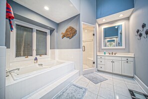 House, Multiple Beds, Hot Tub, Mountain View (Our Point of View) | Bathroom - Our Point of View - Lakefront Home With hot Tub, Pool Table, Dock - Dog-friendly (Huddleston)