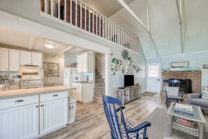 Interior - Cottage at the Lake - Waterfront Lake-view Home With Dock, Fireplace, Pool Table, Kayaks, & Firepit (Moneta)