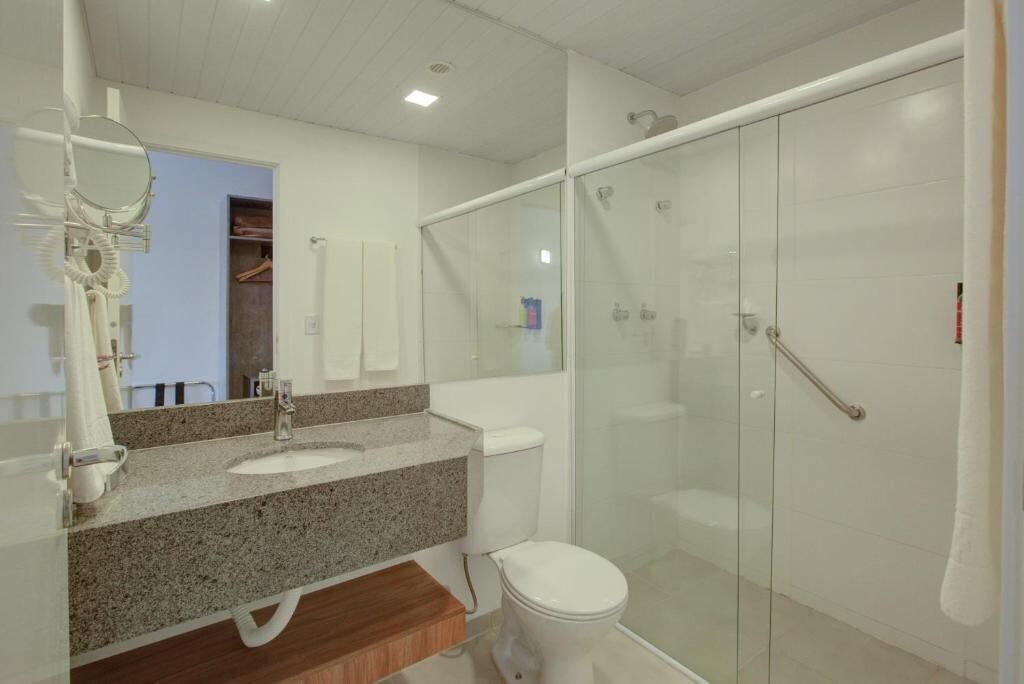 Shower, towels, soap, shampoo