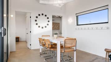 Dining area and clock wall