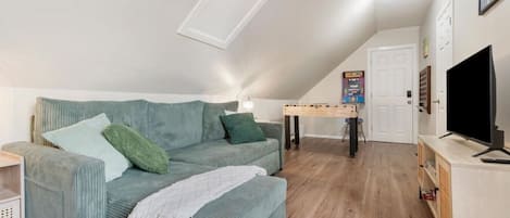 Smart TV, video games, foosball