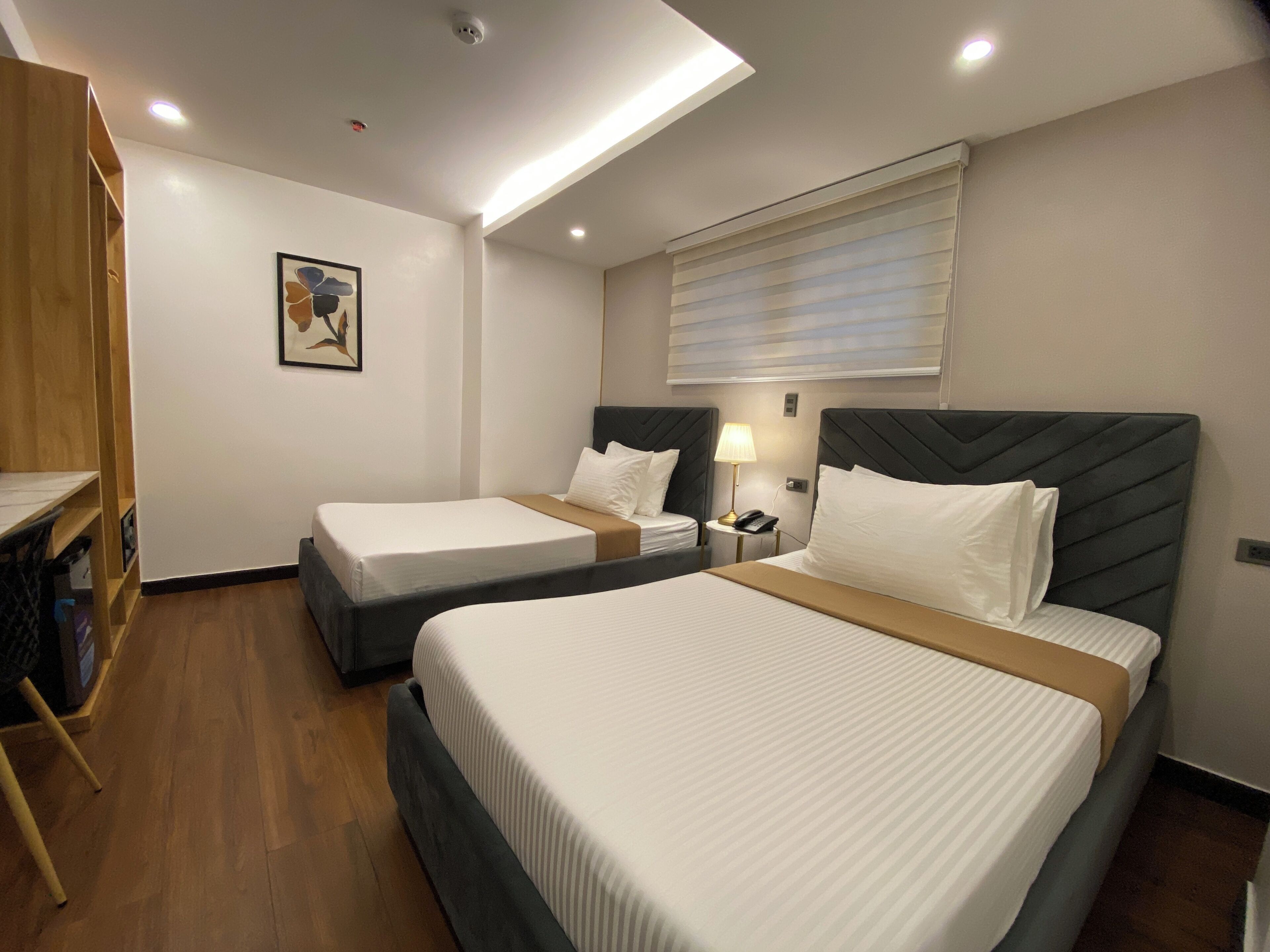 In-room safe, desk, laptop workspace, blackout curtains
