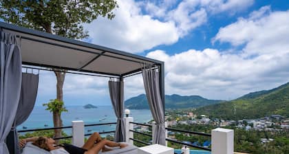 Private luxury Villa with panoramic sea and mountain view and infinity pool
