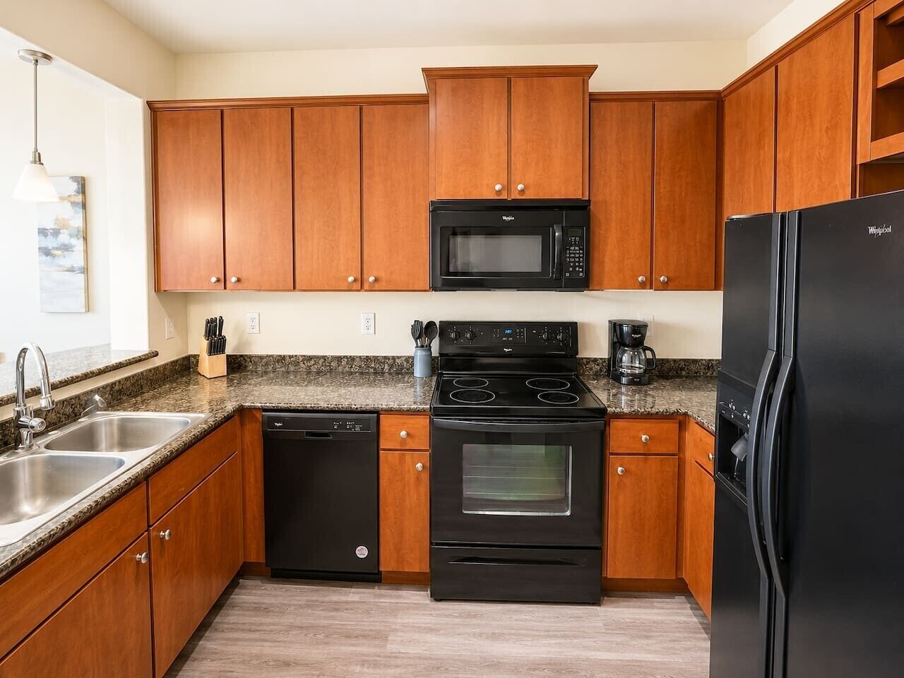 Fridge, oven, stovetop, dishwasher