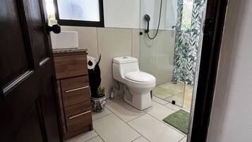 Regadera, amenidades de baño ecológicas, secadora de cabello, toallas
