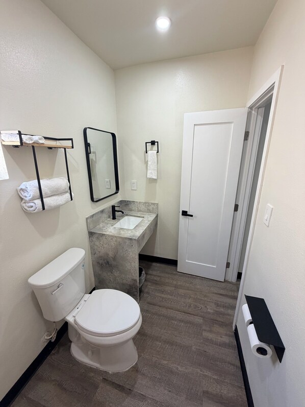 Deluxe Room, 1 King Bed | Bathroom | Free toiletries, towels, soap, shampoo