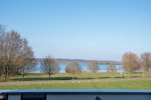 A view of a lake with trees and a clear sky. - With views over the water, within walking distance of the beach and close to the Veluwe  the perfect setting for nature, relaxation and outdoor activities. (Giesbeek)