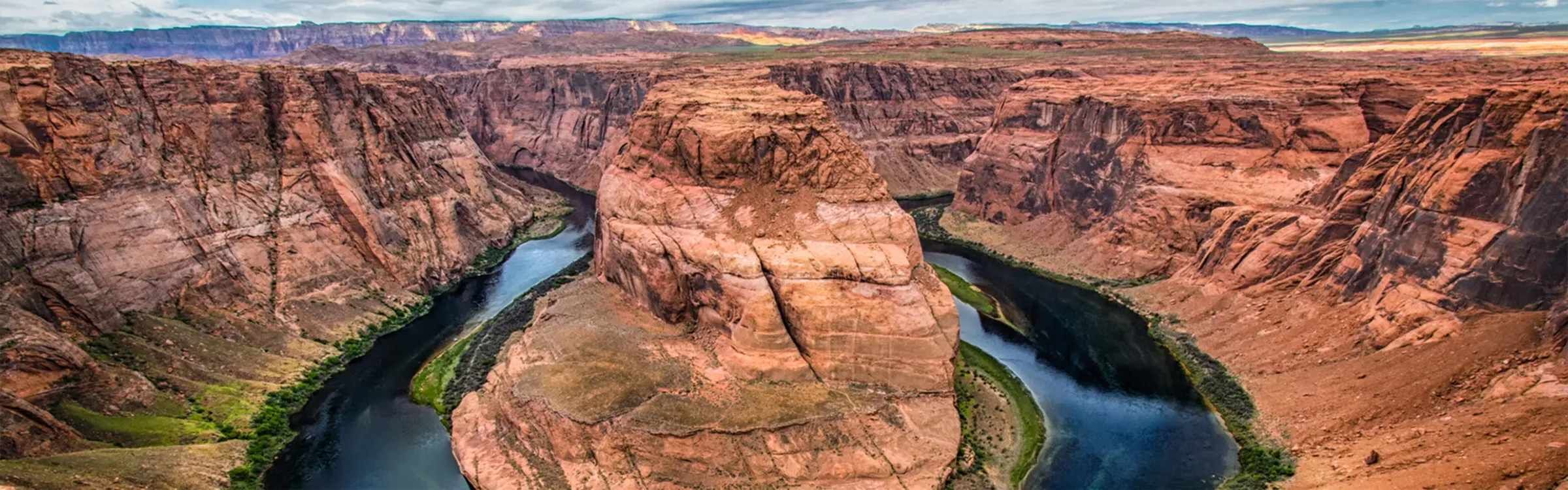 A canyon with a river running through it.