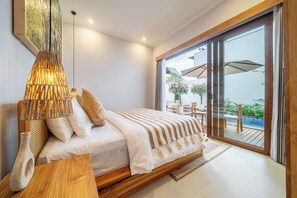 Vila superluxo, 3 quartos, vista para a piscina | Roupas de cama de algodão egípcio, roupas de cama premium