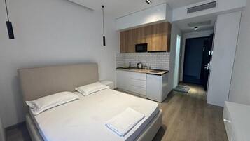 Estúdio clássico, sacada, vista para a montanha | Cofres nos quartos, quartos à prova de som