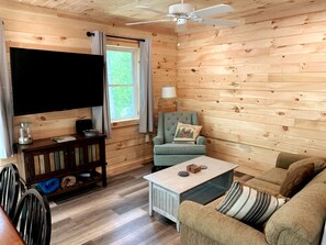 Living area - Amazing Lakefront Cottage with Fire Pit in Orland, Maine (Orland)