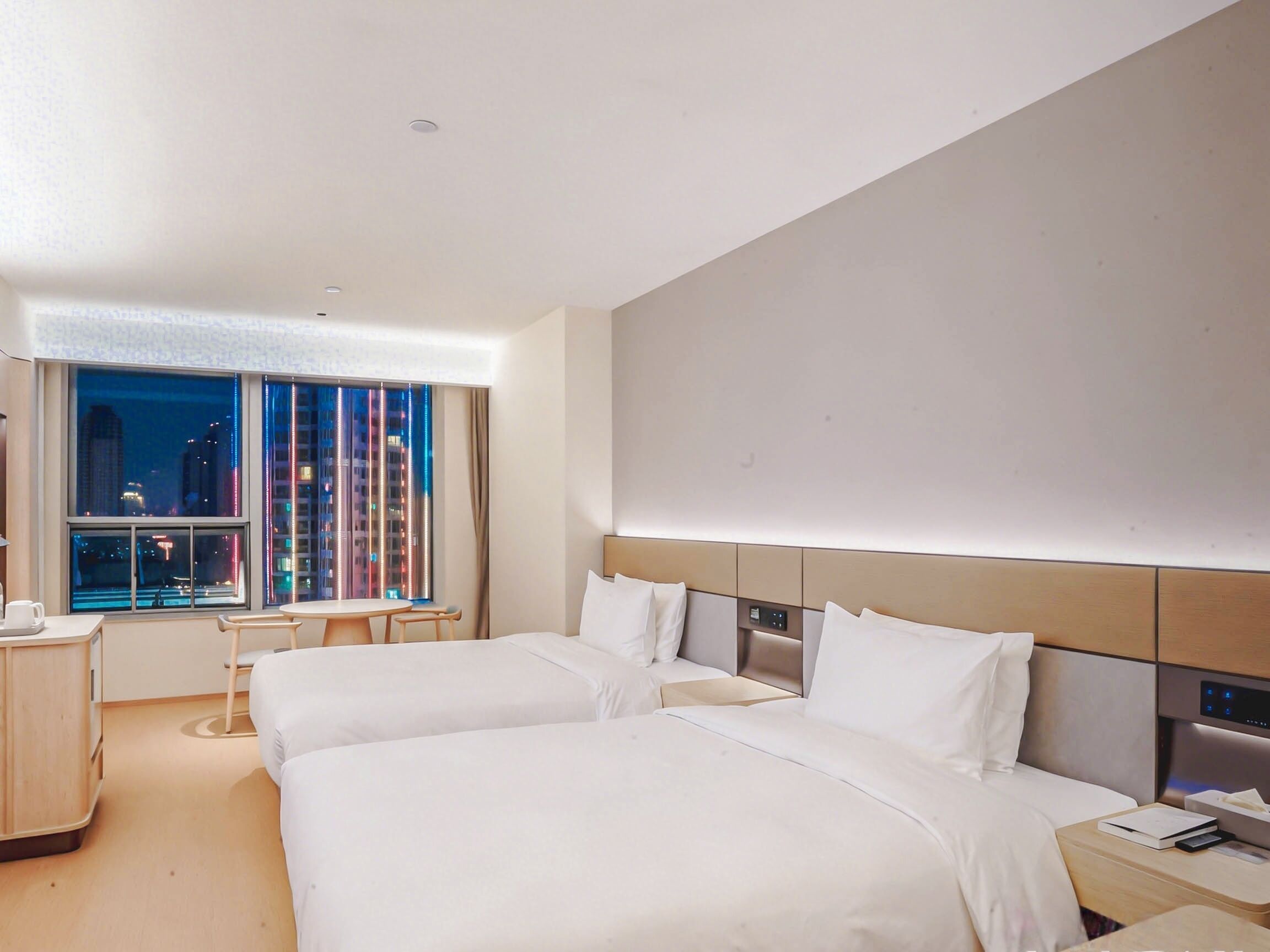 Desk, laptop workspace, free WiFi, bed sheets